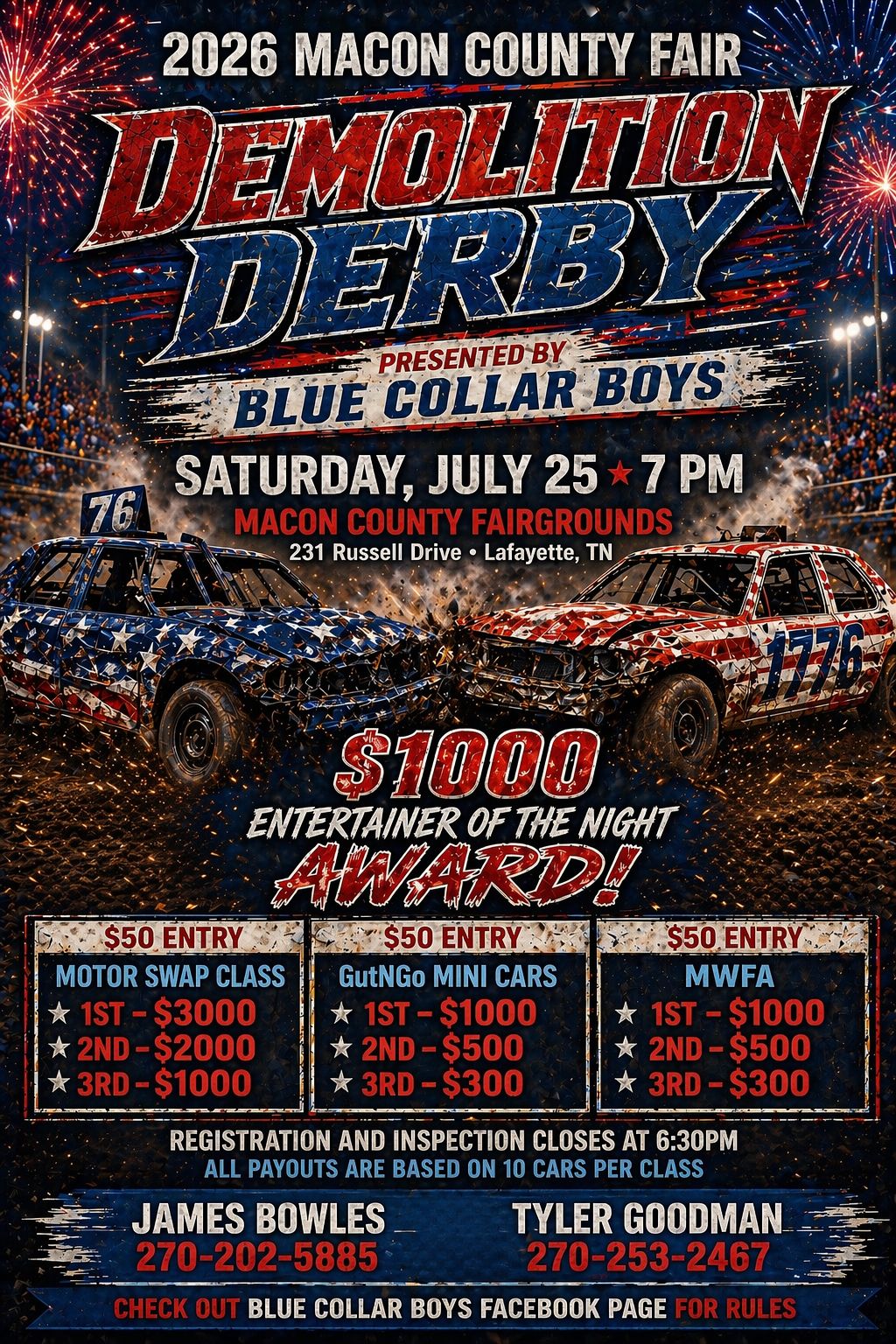 Demolition Derby – Presented by Blue Collar Boys