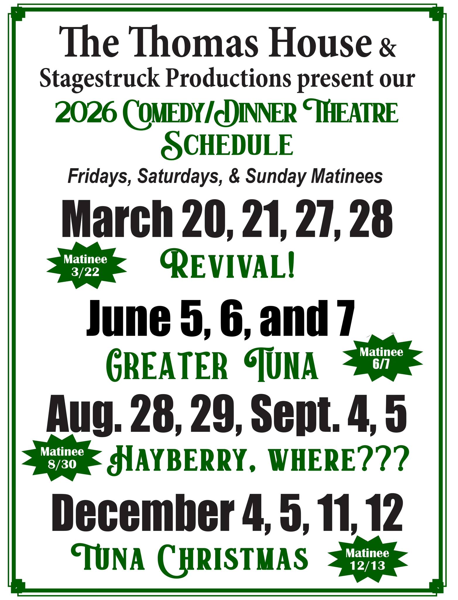 Hayberry, Where??? – Dinner Theatre