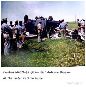 Crashed WACO-G4 glider- 101st Airborne Division